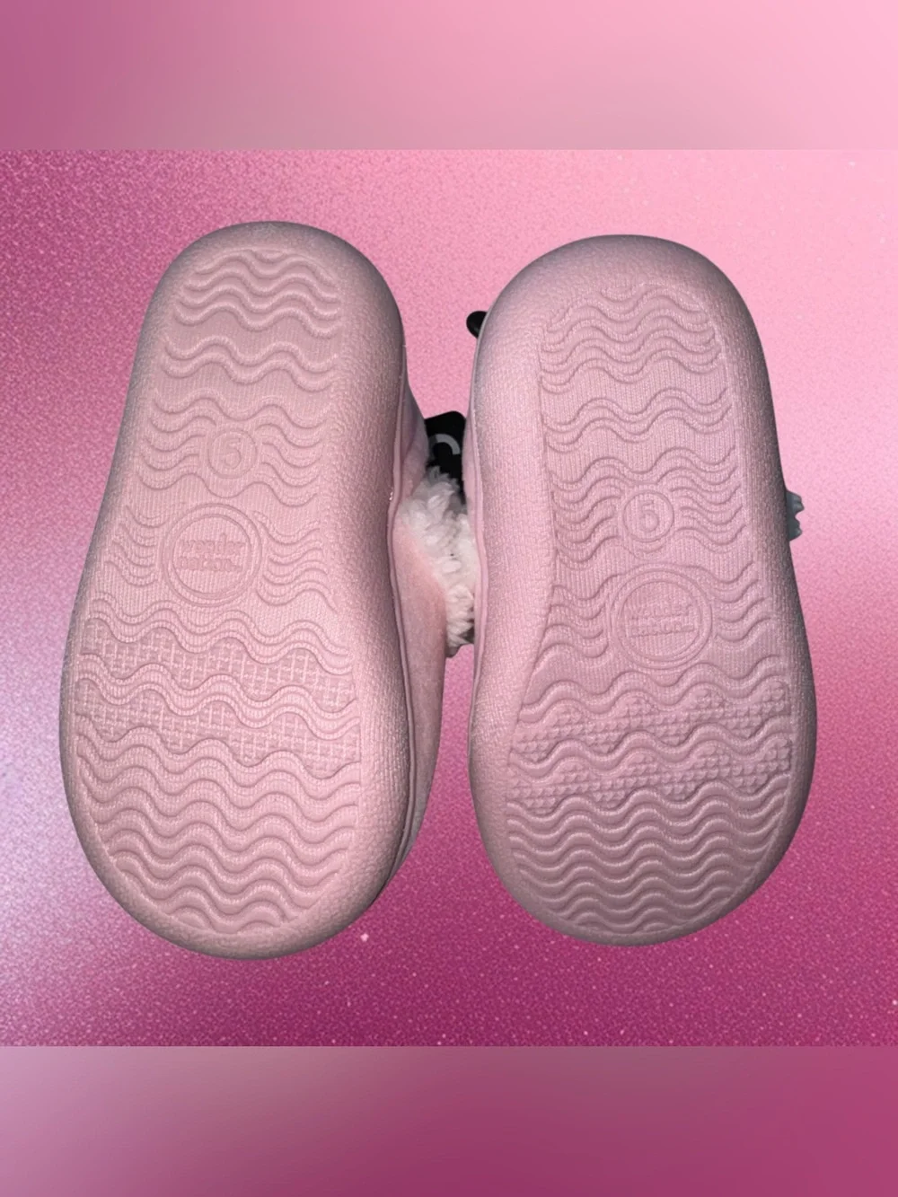 Pink 'Dream Big' Plush Baby/Toddler Booties Slippers